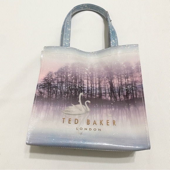 Ted Baker London Sparkling Swan Lake Shopper Vinyl Tote Bag Limited Edition - Picture 1 of 5